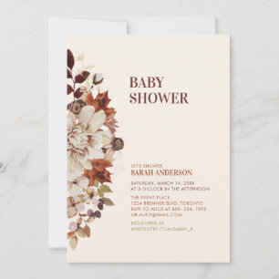 Invitation Automne Rustique Automne Floral Baby shower Invita