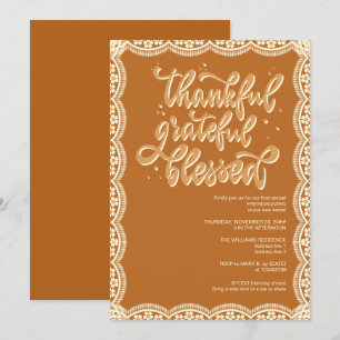 Invitation Automne Rustique Automne Friendsgiving Terracotta