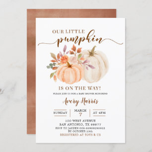 Invitation Automne Rustique Boho Citrouille Baby shower Invit