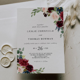 Invitation Automne Rustique Éblouissant Mariage Bourgogne