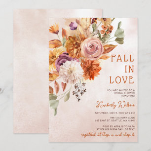 Invitation Automne rustique tomber amoureux Floral Tomber Ent