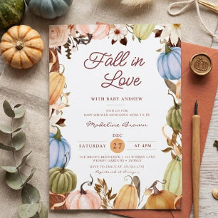 Invitation Automne rustique Tombez amoureux Citrouille Terre