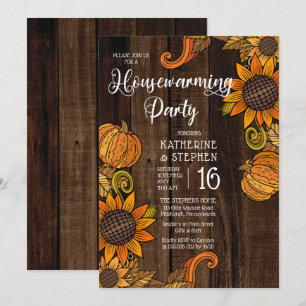 Invitation Automne Rustique   Tournesols d'automne Fête du ré