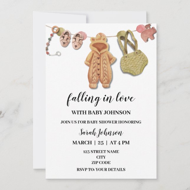 Invitation Automne Thanksgiving automne baby shower invitatio (Devant)