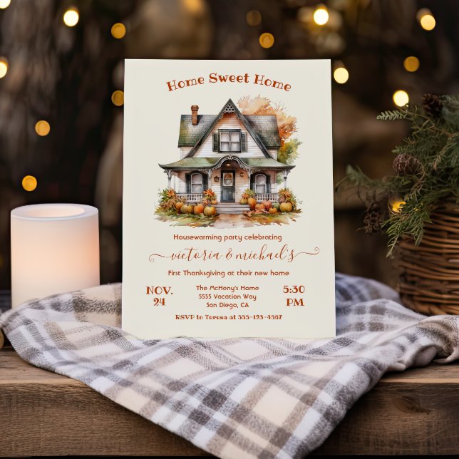 Invitation Automne Thanksgiving House Party (Créateur téléchargé)
