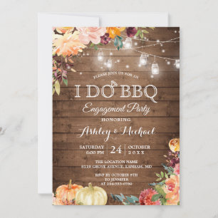 Invitation Automne Thème I DO BBQ Engagement Party