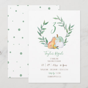 Invitation Automne Thème Woodland fête d'anniversaire