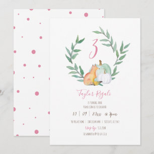 Invitation Automne Thème Woodland fête d'anniversaire