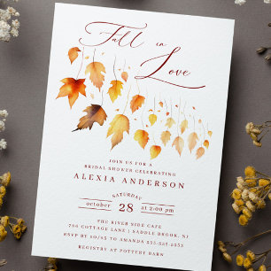 Invitation Automne Tombe Dans La Fête des mariées Amoureuse