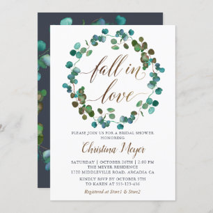 Invitation Automne verdure Wreath Fall in Love Fête des marié