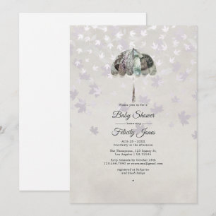 Invitation Automne vintage - Automne Baby shower blanc Invita