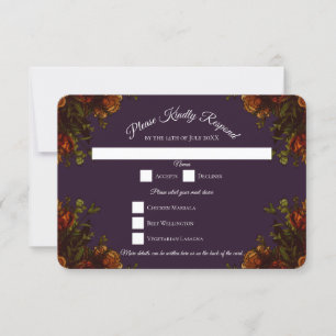 Invitation Automne Violet Rustique Orange Mariage Élégant got