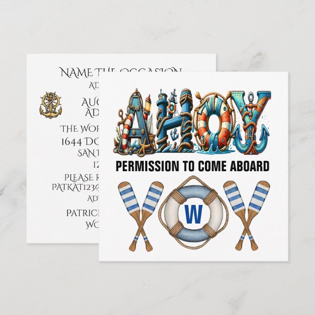 INVITATION AUTORISATION D'EMBARQUEMENT (Devant / Derrière)