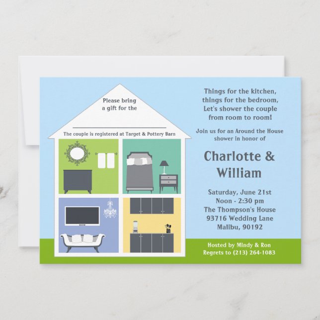 Invitation Autour de la Fête de la mariée de douche de (Devant)