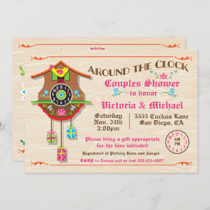 Invitation Autour de la Fête de l'mariée Folk art Cuckoo Inv