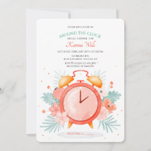 Invitation Autour De La Fête des mariées Horloge