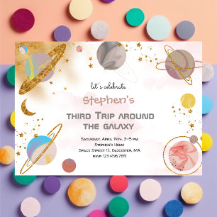 Invitation Autour de la galaxie espace anniversaire Invitatio