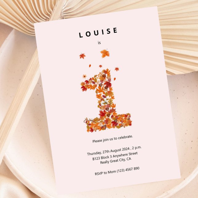 Invitation Autumn Fall Floral Garden First Birthday Aesthetic (Créateur téléchargé)