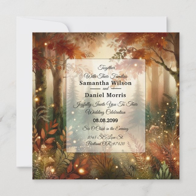 Invitation Autumn Glow in the Enchanted Forest Wedding (Devant)