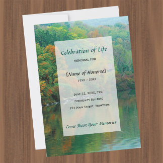 Invitation Autumn Lake Memorial