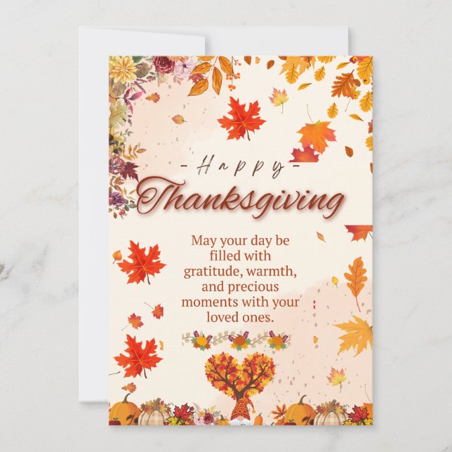 Invitation Autumn Thanksgiving Greeting Card (Devant)