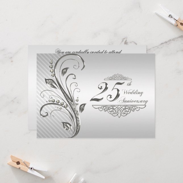 Invitation aux 25 ans de mariage (Devant/Arrière en situation)