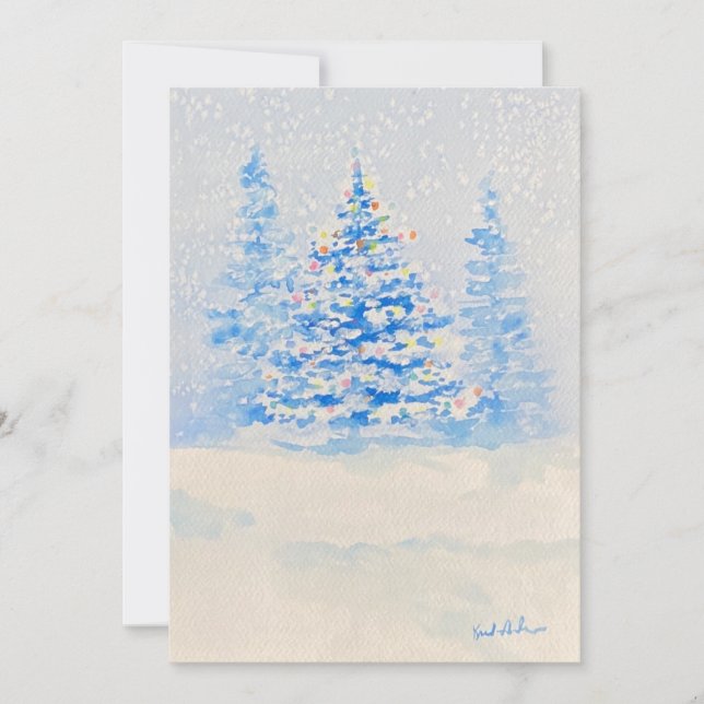 invitation aux arbres de noël enneigé (Devant)