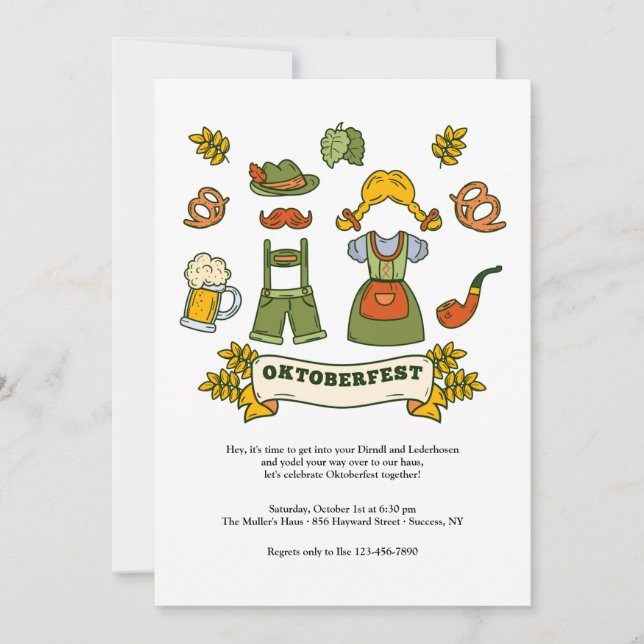Invitation aux éléments de l'Oktoberfest (Devant)