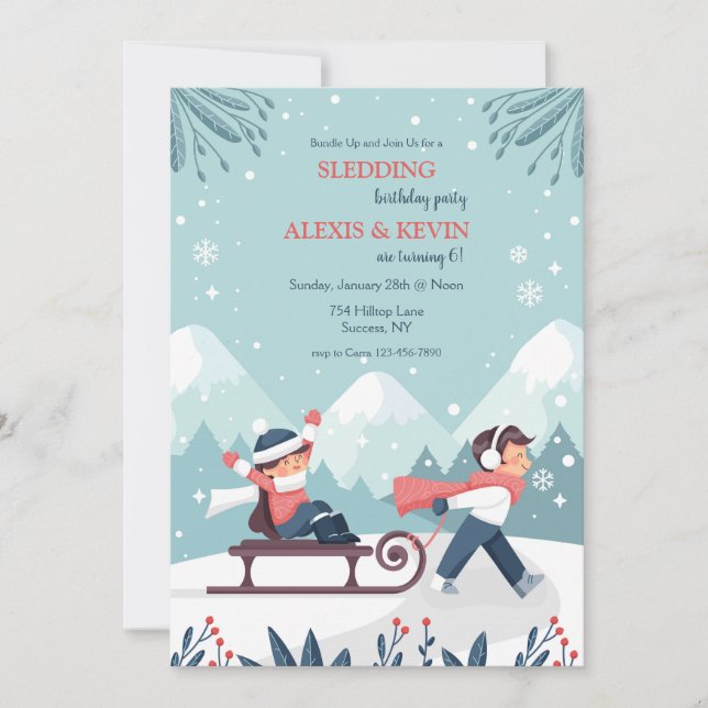 Invitation aux enfants pour la descente en traînea (Devant)
