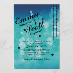 Invitation aux étoiles étincelantes bleues de mari
