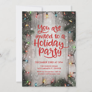 Invitation aux lumières de fête de Noël d'hiver de