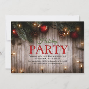 Invitation aux lumières de fête de Noël d'hiver de