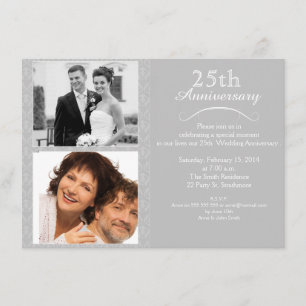 Invitation aux noces d'argent de 25 ans