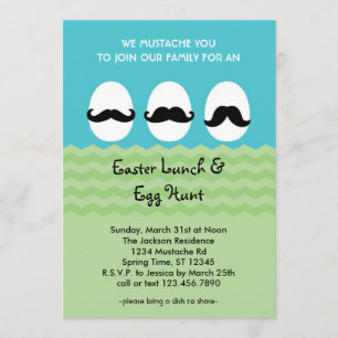 Invitation aux oeufs de Pâques de Moustache