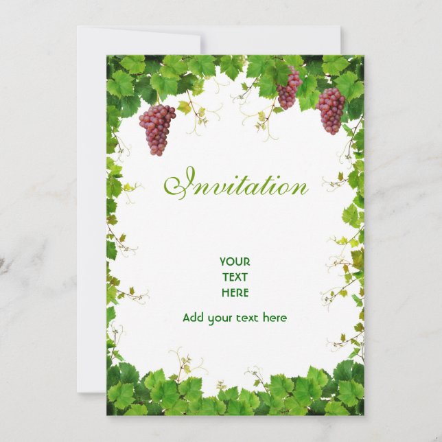 Invitation aux raisins et à la vigne (Devant)