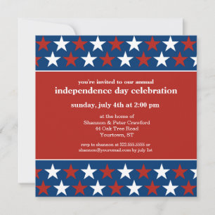 Invitation aux Rows of Stars Independence Day