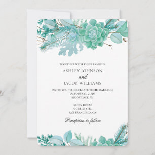Invitation aux succulentes. Cactus de mariage à la