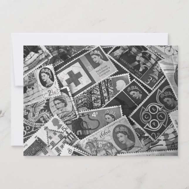 Invitation aux timbres Vintages britanniques (Devant)