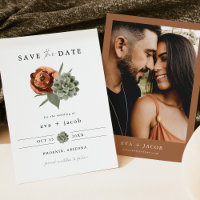 AVA Boho Terracotta Floral Succulent Enregistrer l