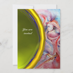 Invitation AVALON Imaginaire bleu rose jaune pierre
