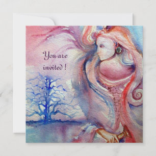 Invitation AVALON, Magie et Mystère doux rose violet bleu