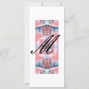 Invitation AVALON Monogramme Abstrait Rose Violet