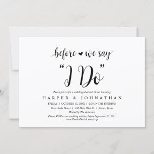 Invitation Avant De Dire "Je Le Fais", Dîner De Répétition Ma