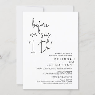 Invitation Avant De Dire "Je Le Fais", Dîner De Répétition Ma