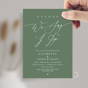 Invitation Avant de dire "Je le veux", Dîner de répétition de