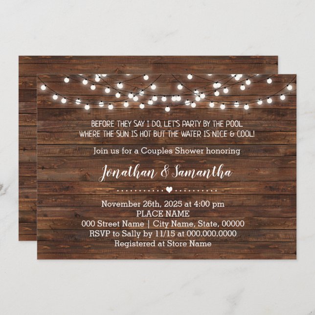 Invitation Avant de faire Faisons la fête par le Mariage de l (Devant / Derrière)