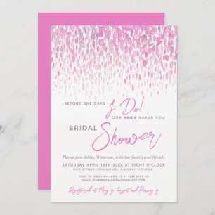 Invitation Avant de faire nuptiale douche aquarelle rose