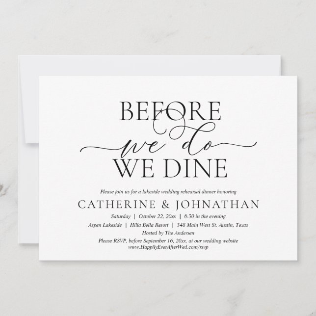 Invitation Avant De Le Faire, Nous Dînons, Dîner De Répétitio (Devant)