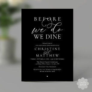 Invitation Avant de le faire, nous dînons, Dîner de répétitio