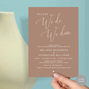 Invitation Avant de le faire, nous dînons, Dîner de répétitio